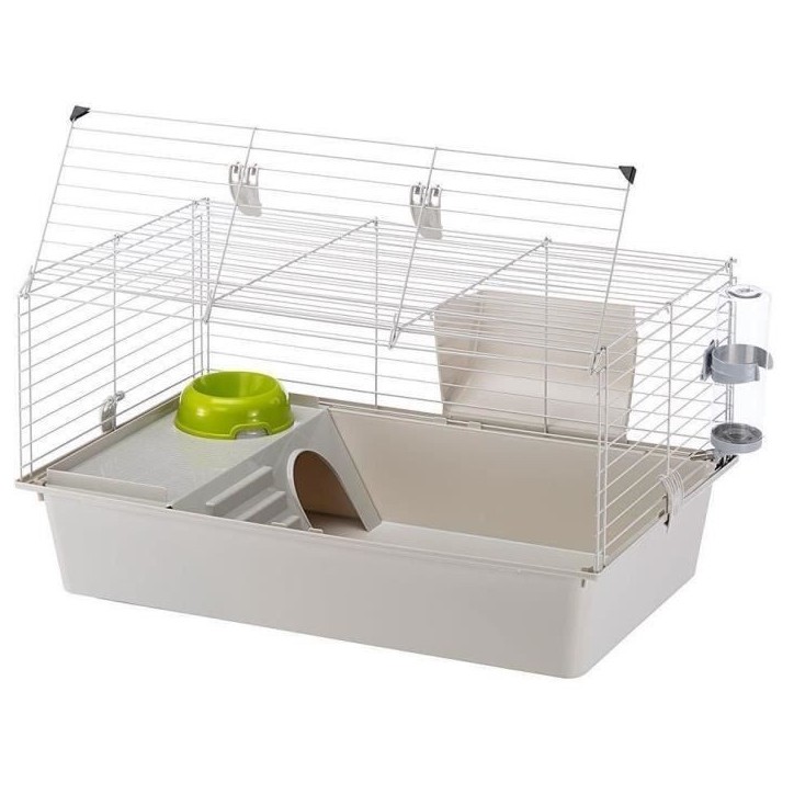 Cage pour rongeurs - Hamster 77 x 48 x 42 cm - FERPLAST - CAVIE 80X1 - 77 x 48 x 42 cm - Gris clair