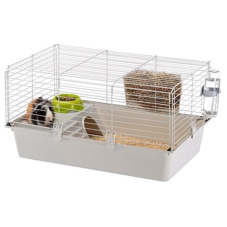 Cage pour rongeurs - Hamster 77 x 48 x 42 cm - FERPLAST - CAVIE 80X1 - 77 x 48 x 42 cm - Gris clair