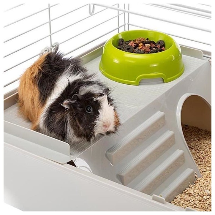 Cage pour rongeurs - Hamster 77 x 48 x 42 cm - FERPLAST - CAVIE 80X1 - 77 x 48 x 42 cm - Gris clair