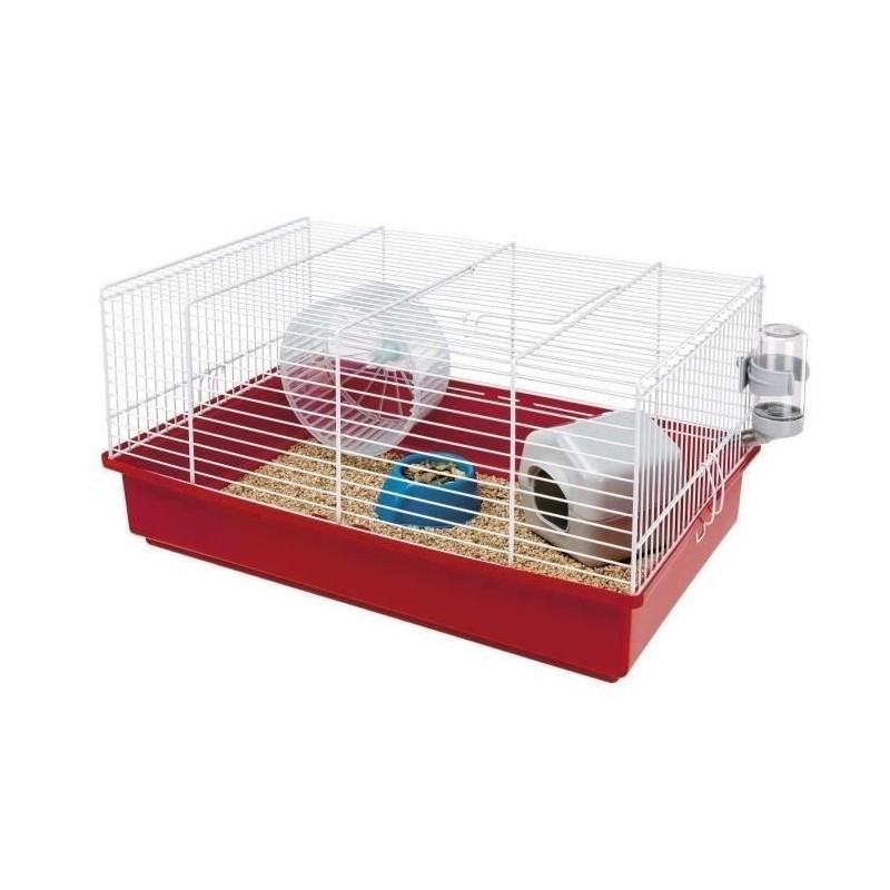 Cage hamster 46*29*23 cm- Une roue, une mangeoire, une maisonnette, un