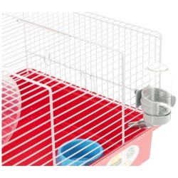 Cage hamster 46*29*23 cm- Une roue, une mangeoire, une maisonnette, un