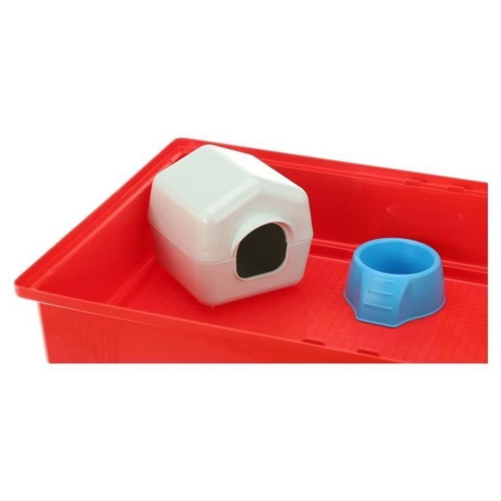 Cage hamster 46*29*23 cm- Une roue, une mangeoire, une maisonnette, un abreuvoir - FERPLAST
