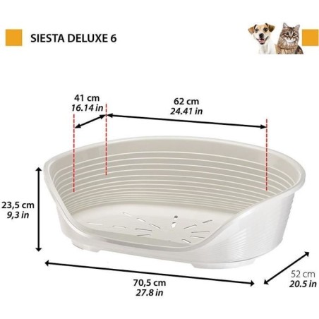 Panier-Corbeille SIESTA DELUXE Taille 10 - 93,5*68*28,5 cm - Blanc -FERPLAST