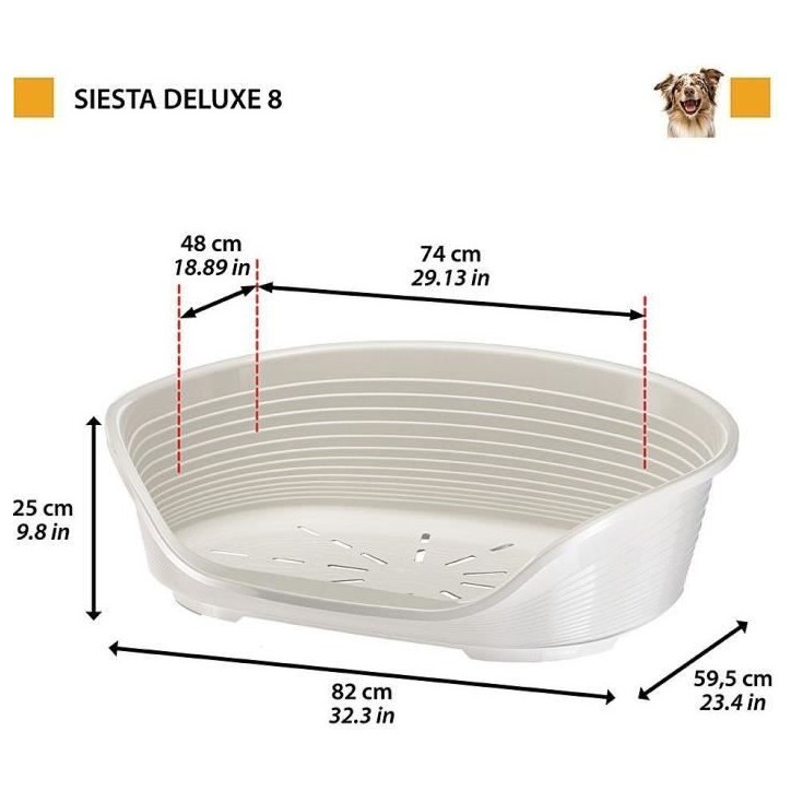 Panier-Corbeille SIESTA DELUXE Taille 10 - 93,5*68*28,5 cm - Bleu -FERPLAST