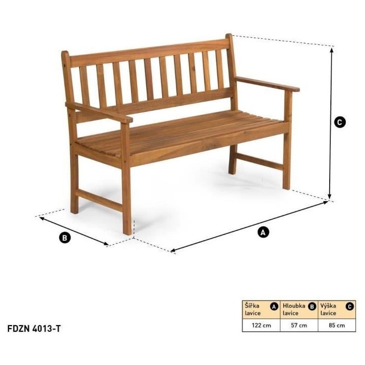 Banc de jardin 2 places - Fieldmann - FDZN 4013-T