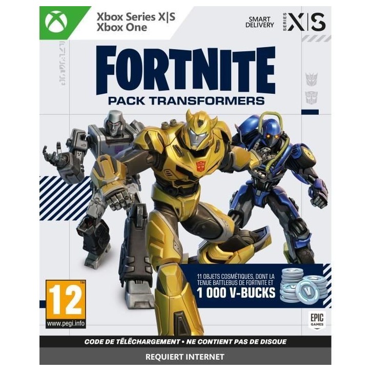 Fortnite Pack Transformers - Jeu Xbox One et Xbox Series X Fortnite Pack Transformers - Jeu Xbox One et Xbox Series X