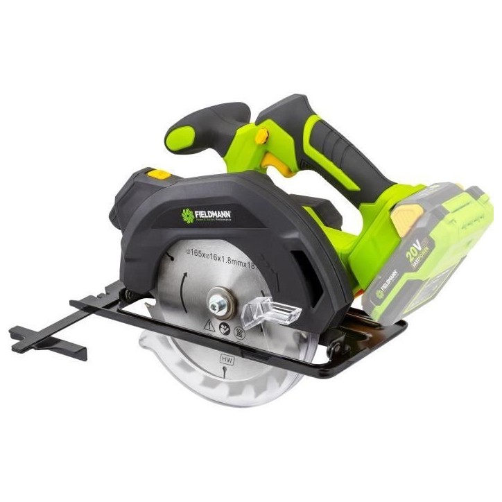 Scie circulaire sans fil - FIELDMANN - 20V - 165 mm - Guidage laser - Batterie et chargeur non inclus Scie circulaire sans fil - FIELDMANN - 20V - 165 mm - Guidage laser - Batterie et chargeur non inclus