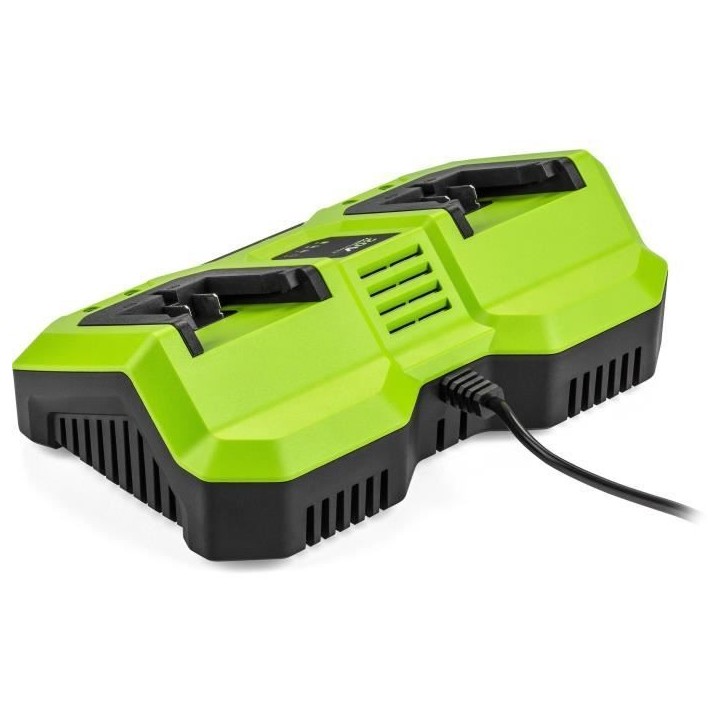 Chargeur double - FIELDMANN - Pour batteries 20V - Charge 2Ah en 60 min - Compatible 2Ah, 4Ah Chargeur double - FIELDMANN - Pour batteries 20V - Charge 2Ah en 60 min - Compatible 2Ah, 4Ah