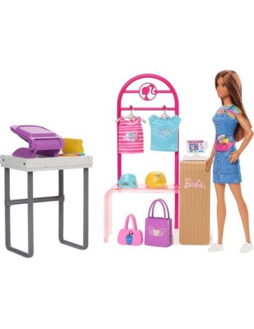 Barbie - Coffret Barbie Boutique Création - Poupée Mannequin - 5 ans et + - BARBIE - HKT78 - POUPEE MANNEQUIN BARBIE