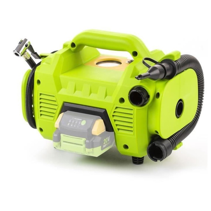Compresseur sans fil - FIELDMANN - 20V - 10,3 bar - 235 L/min - Batterie et chargeur non inclus Compresseur sans fil - FIELDMANN - 20V - 10,3 bar - 235 L/min - Batterie et chargeur non inclus