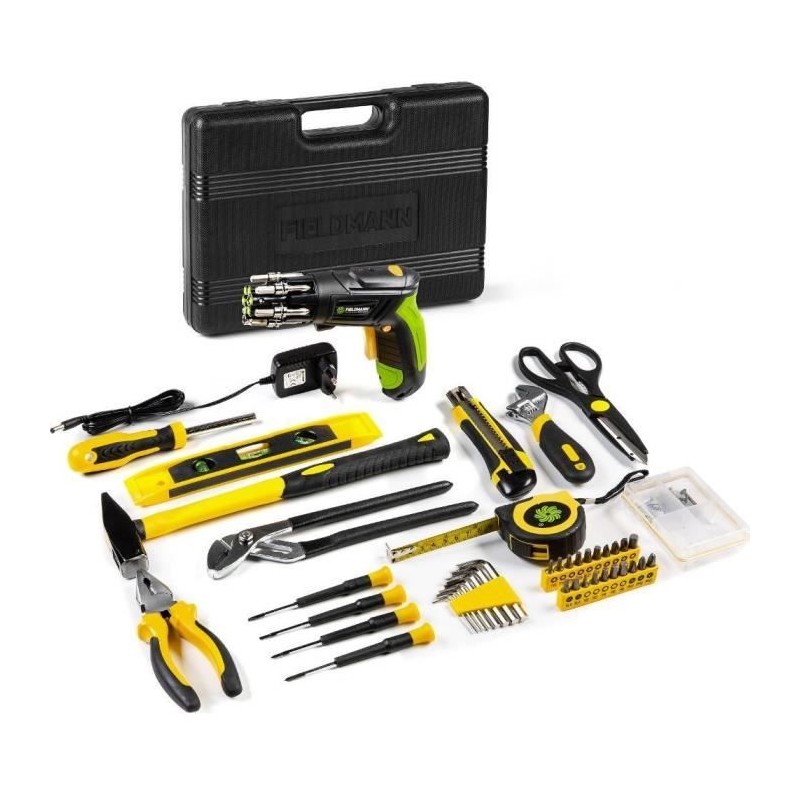 Jeu d'outils avec tournevis sans fil - Fieldmann - FDG 5018-108AR Jeu d'outils avec tournevis sans fil - Fieldmann - FDG 5018-108AR