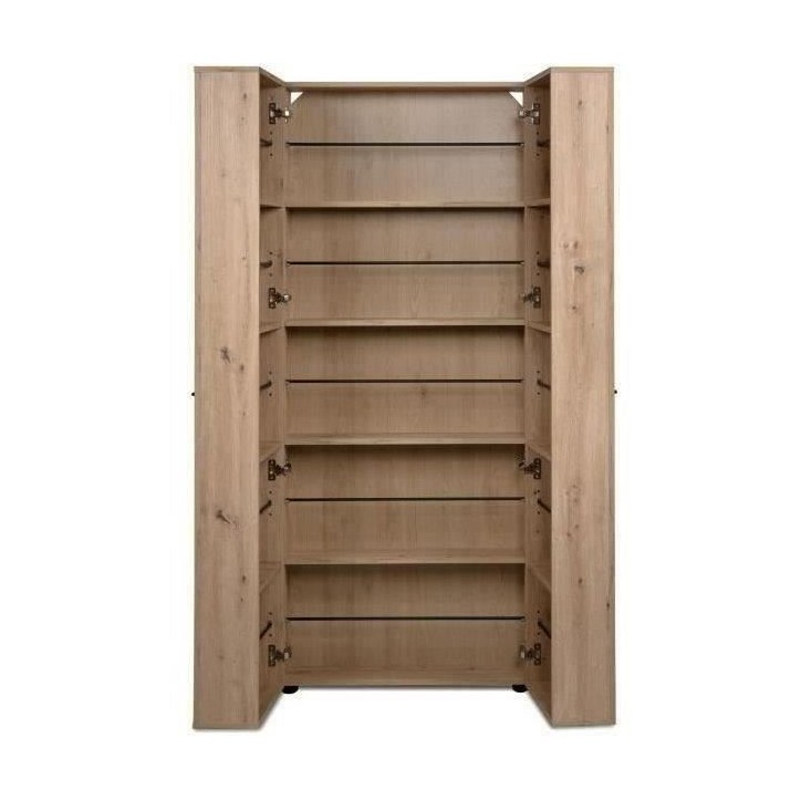 Meuble a chaussures Lugo - Décor chene artisan - 74 x 181,5 x 34 cm - Capacité 32 Paires Meuble a chaussures Lugo - Décor chene artisan - 74 x 181,5 x 34 cm - Capacité 32 Paires