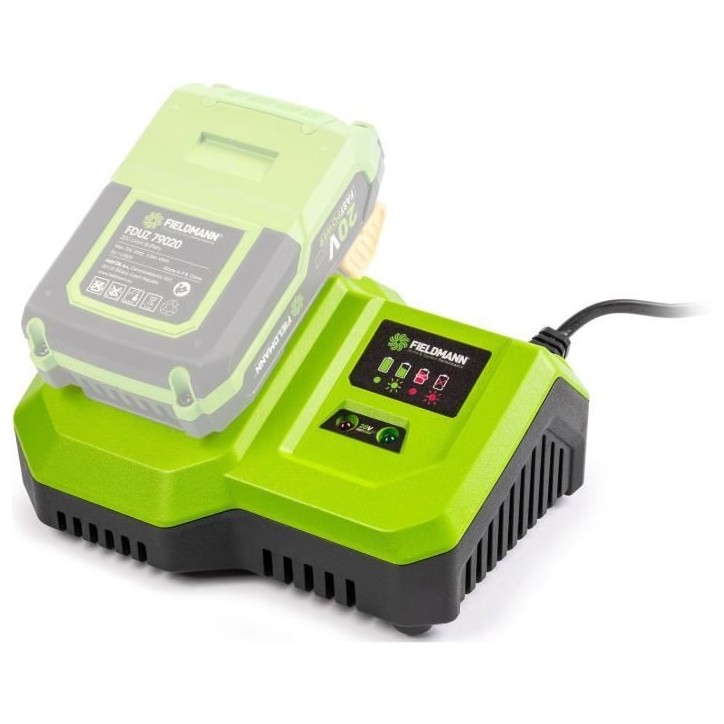 Chargeur rapide - FIELDMANN - Pour batterie 20V - Charge 2Ah en 30 min - Compatible 2Ah, 4Ah, 8Ah Chargeur rapide - FIELDMANN - Pour batterie 20V - Charge 2Ah en 30 min - Compatible 2Ah, 4Ah, 8Ah