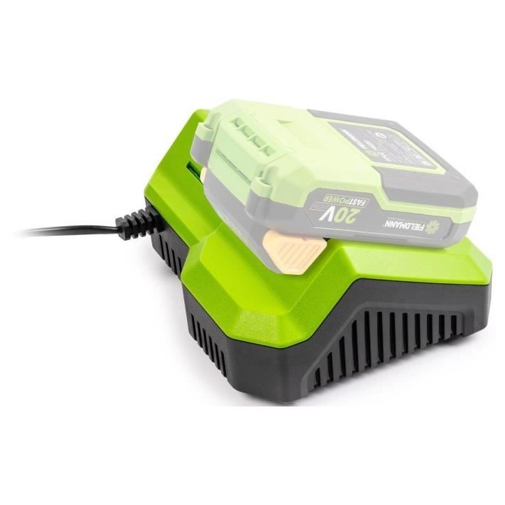 Chargeur rapide - FIELDMANN - Pour batterie 20V - Charge 2Ah en 30 min - Compatible 2Ah, 4Ah, 8Ah Chargeur rapide - FIELDMANN - Pour batterie 20V - Charge 2Ah en 30 min - Compatible 2Ah, 4Ah, 8Ah
