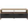 Meuble TV PILVI - Style contemporain - Décor Chene et Noir - 2 Abatta