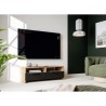 Meuble TV PILVI - Style contemporain - Décor Chene et Noir - 2 Abatta