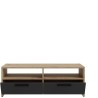 Meuble TV PILVI - Style contemporain - Décor Chene et Noir - 2 Abatta