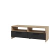 Meuble TV PILVI - Style contemporain - Décor Chene et Noir - 2 Abatta