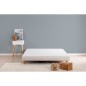 DEKO DREAM Rakenne Sommier tapissier a lattes 160 x 200 - Bois massif blanc + pieds