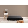 Sommier tapissier a lattes 140 x 190 cm - Bois massif noir + Pieds - D