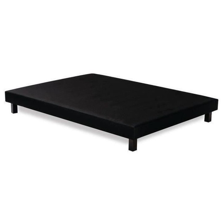 Sommier tapissier a lattes 140 x 190 cm - Bois massif noir + Pieds - DEKO DREAM Rakenne Sommier tapissier a lattes 140 x 190 cm - Bois massif noir + Pieds - DEKO DREAM Rakenne