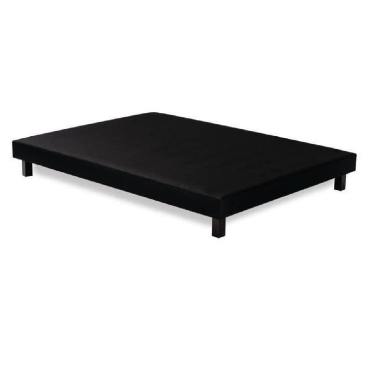 Sommier tapissier 160x200 cm - Noir - Pieds inclus - DEKO DREAM Rakenne Sommier tapissier 160x200 cm - Noir - Pieds inclus - DEKO DREAM Rakenne