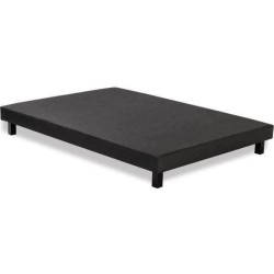 Sommier tapissier a lattes 140 x 190 - Bois massif gris anthracite + p