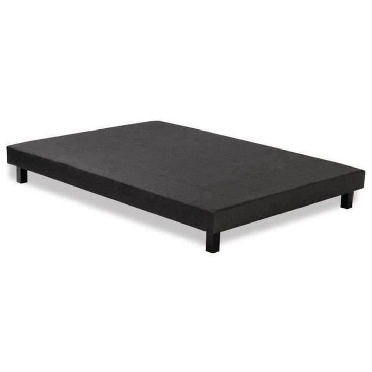 Sommier tapissier a lattes 140 x 190 - Bois massif gris anthracite + pieds - DEKO DREAM Rakenne Sommier tapissier a lattes 140 x 190 - Bois massif gris anthracite + pieds - DEKO DREAM Rakenne
