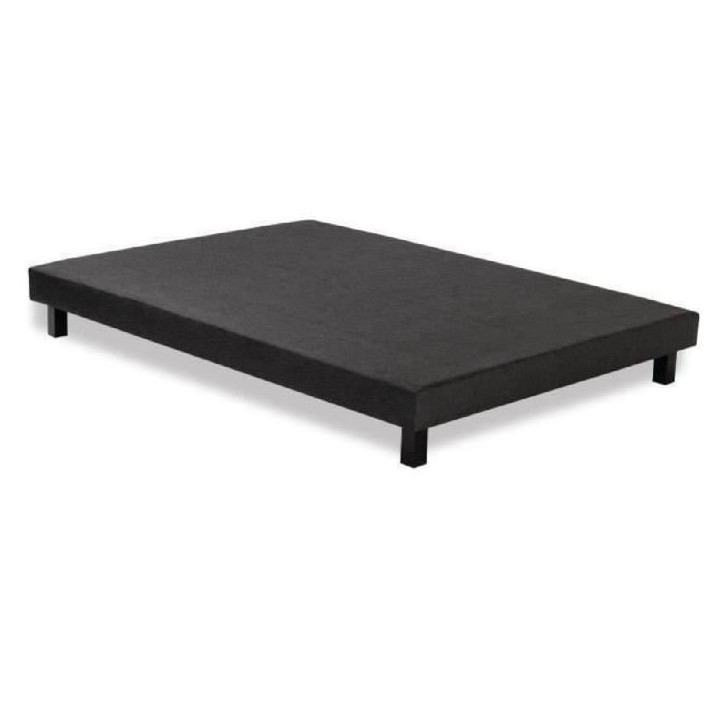 Sommier tapissier a lattes 160 x 200 - Bois massif gris anthracite + pieds - DEKO DREAM Rakenne Sommier tapissier a lattes 160 x 200 - Bois massif gris anthracite + pieds - DEKO DREAM Rakenne