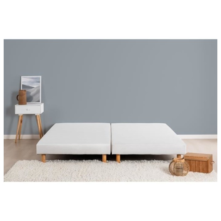 DEKO DREAM Rakenne - Sommiers tapissiers a lattes x 2 - 180 x 200 - Bois massif blanc + pieds DEKO DREAM Rakenne - Sommiers tapissiers a lattes x 2 - 180 x 200 - Bois massif blanc + pieds