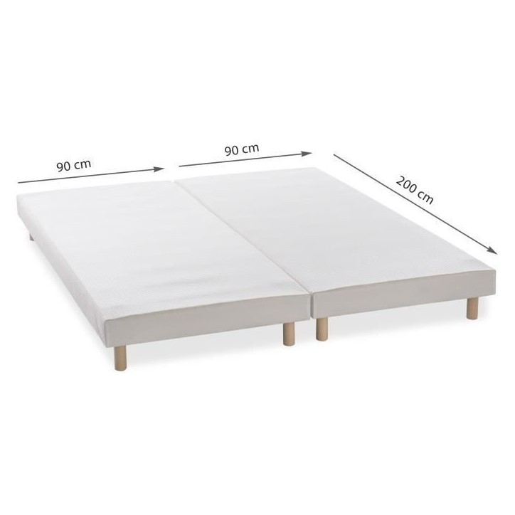 DEKO DREAM Rakenne - Sommiers tapissiers a lattes x 2 - 180 x 200 - Bois massif blanc + pieds DEKO DREAM Rakenne - Sommiers tapissiers a lattes x 2 - 180 x 200 - Bois massif blanc + pieds