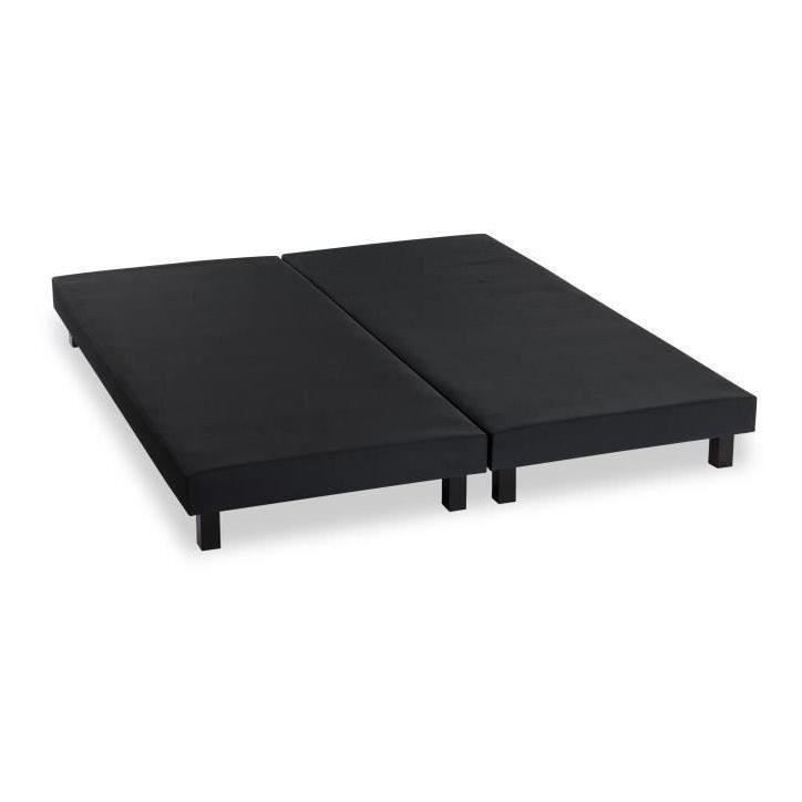 DEKO DREAM Rakenne Lot de 2 Sommiers tapissiers a lattes 180 x 200 cm - Bois massif noir + Pieds DEKO DREAM Rakenne Lot de 2 Sommiers tapissiers a lattes 180 x 200 cm - Bois massif noir + Pieds