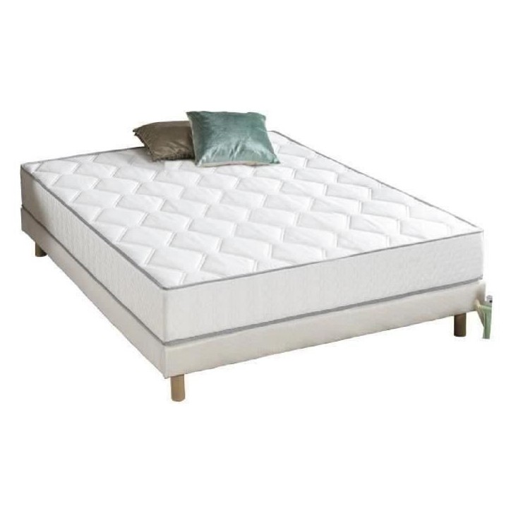 Ensemble Matelas ressorts + Sommier tapissier 140 x 190 cm - Confort équilibré - Epaisseur 23 cm - DEKO DREAM Hyvyys Ensemble Matelas ressorts + Sommier tapissier 140 x 190 cm - Confort équilibré - Epaisseur 23 cm - DEKO DREAM Hyvyys