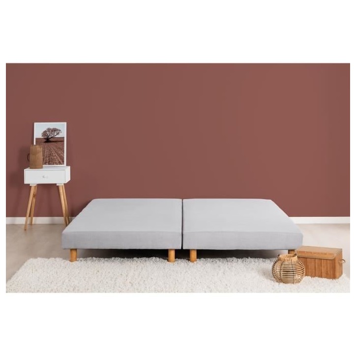 DEKO DREAM Rakenne - Sommiers tapissiers a lattes 2x90x200 - Bois massif gris + pieds DEKO DREAM Rakenne - Sommiers tapissiers a lattes 2x90x200 - Bois massif gris + pieds