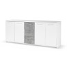 Buffet bas - Panneaux de particules - Blanc et décor gris béton - 4
