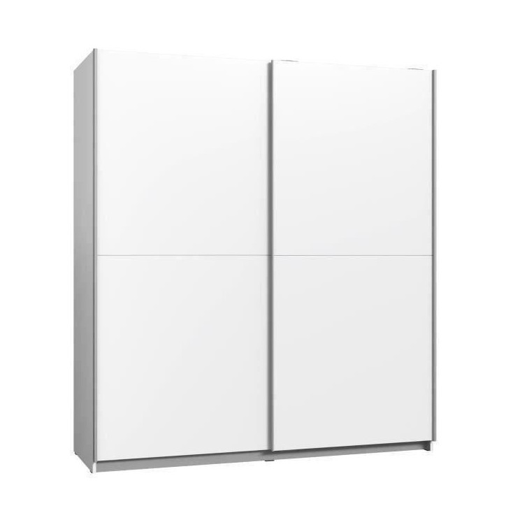 Armoire 2 portes coulissantes - Panneaux de particules - Blanc - L 170,3 x P 61,2 x H 190,5 cm - ULOS Armoire 2 portes coulissantes - Panneaux de particules - Blanc - L 170,3 x P 61,2 x H 190,5 cm - ULOS