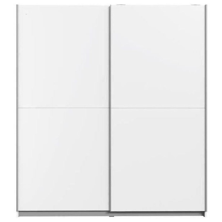 Armoire 2 portes coulissantes - Panneaux de particules - Blanc - L 170,3 x P 61,2 x H 190,5 cm - ULOS Armoire 2 portes coulissantes - Panneaux de particules - Blanc - L 170,3 x P 61,2 x H 190,5 cm - ULOS