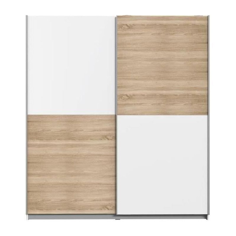 Armoire 2 portes coulissantes - Panneaux de particules - Décor chene Armoire 2 portes coulissantes - Panneaux de particules - Décor chene