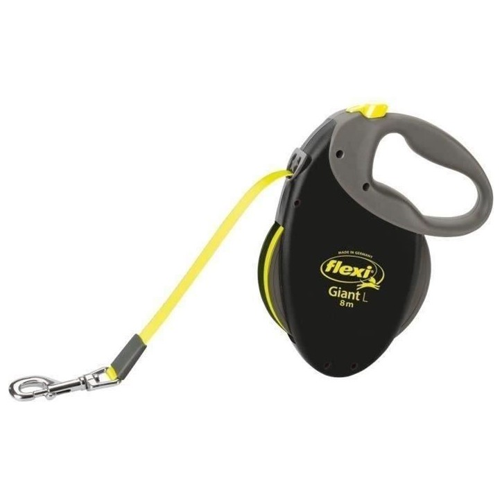 Laisse enrouleur Flexi Neon Giant - FLEXI - GT3-210-S-NEO-12 - Noir et jaune - Pour chiens jusqu'a 50 kg