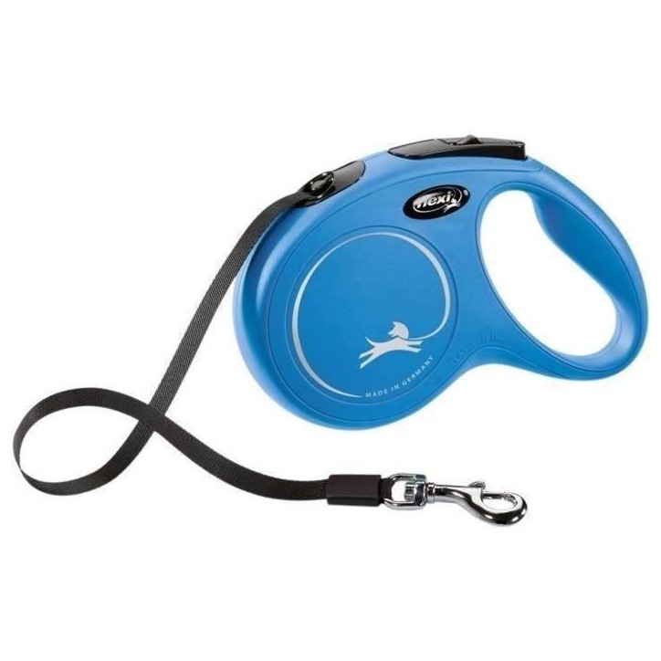 Laisse enrouleur FLEXI New CLASSIC - Taille M - 5m - Bleu pour chien jusqu'a 25kg Laisse enrouleur FLEXI New CLASSIC - Taille M - 5m - Bleu pour chien jusqu'a 25kg