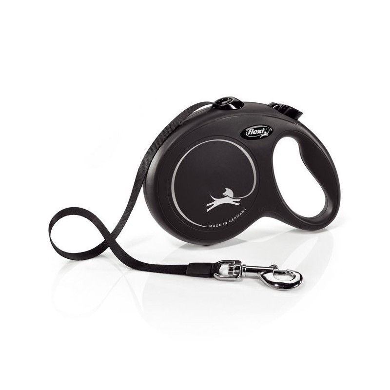 Laisse enrouleur pour chien FLEXI New CLASSIC - Taille M - 5m - Noir Laisse enrouleur pour chien FLEXI New CLASSIC - Taille M - 5m - Noir