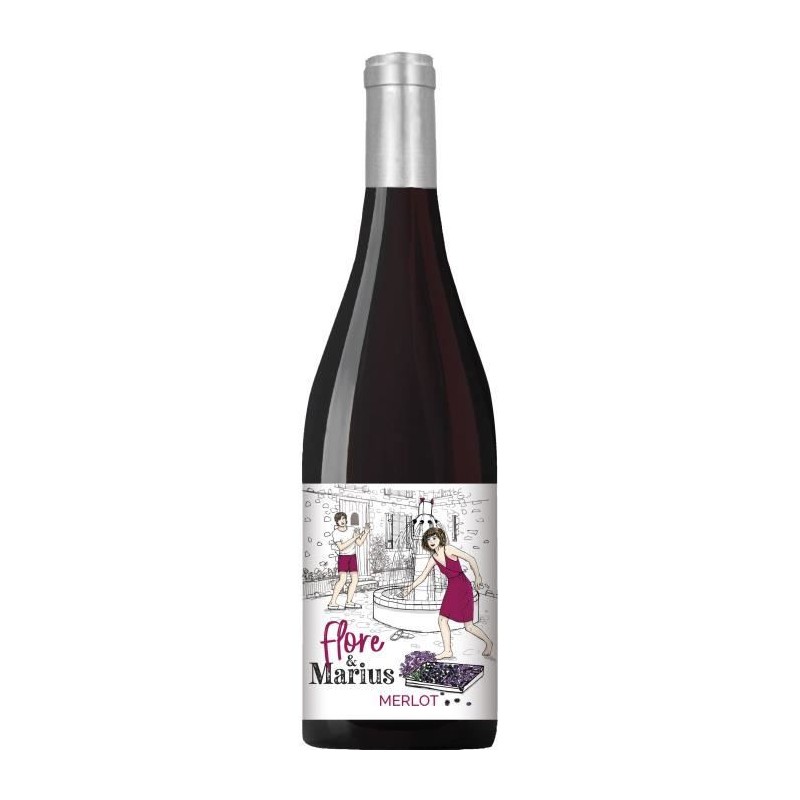 Flore & Marius 2023 IGP Atlantique Merlot - Vin rouge de Bordeaux Flore & Marius 2023 IGP Atlantique Merlot - Vin rouge de Bordeaux