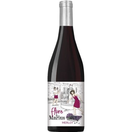 Flore & Marius 2023 IGP Atlantique Merlot - Vin rouge de Bordeaux
