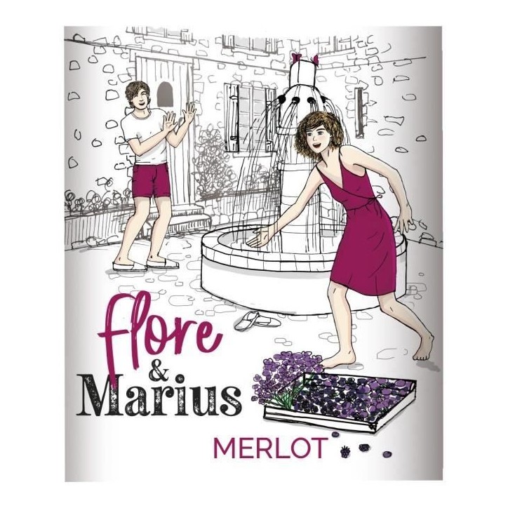 Flore & Marius 2023 IGP Atlantique Merlot - Vin rouge de Bordeaux