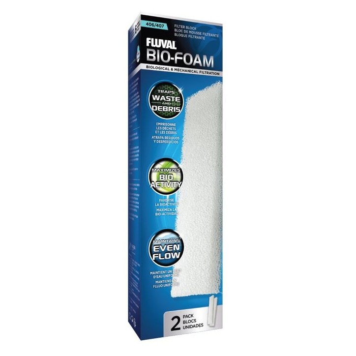 FLUVAL 2 blocs de mousses 406 - Pour aquarium