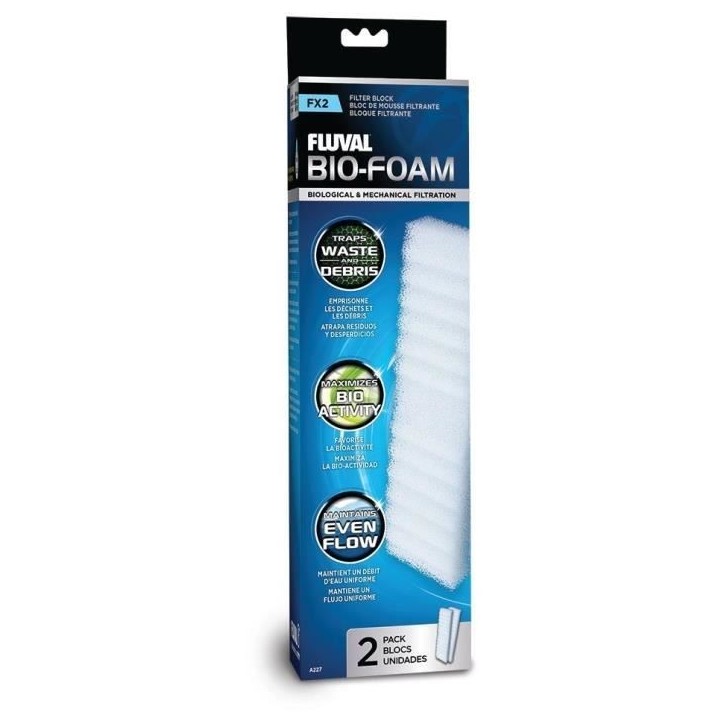 Blocs de mousse filtrante pour aquarium - FLUVAL - Pour filtres extérieur Fluval FX2 - Bio-Foam - 2 pieces