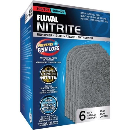 Filtre anti-nitrate - Fluval - 307/407 - 6 pcs - Bleu - Pour poisson d