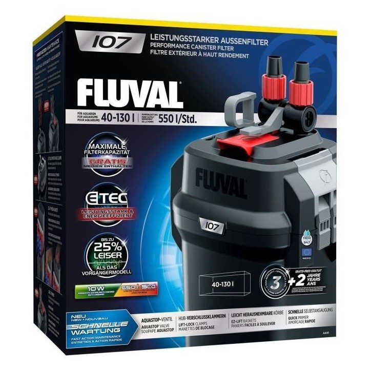 FLUVAL Série 7 107 Filtre d'extérieur 50-150 L pour aquarium