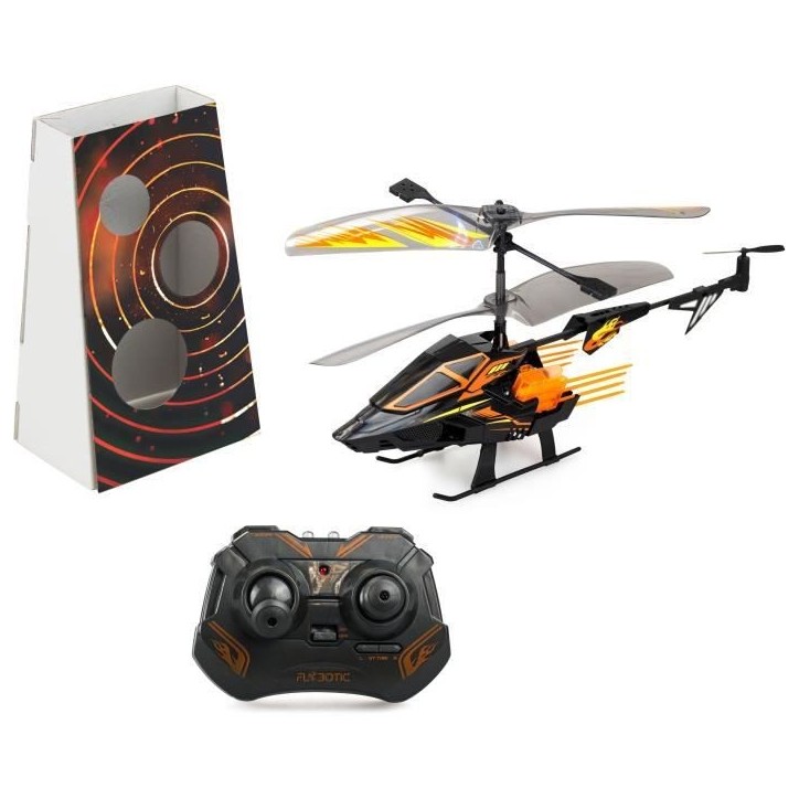 Hélicoptere Télécommandé - FLYBOTIC - Helico Hover Blast - 23 cm - orange et noir - des 8 ans Hélicoptere Télécommandé - FLYBOTIC - Helico Hover Blast - 23 cm - orange et noir - des 8 ans