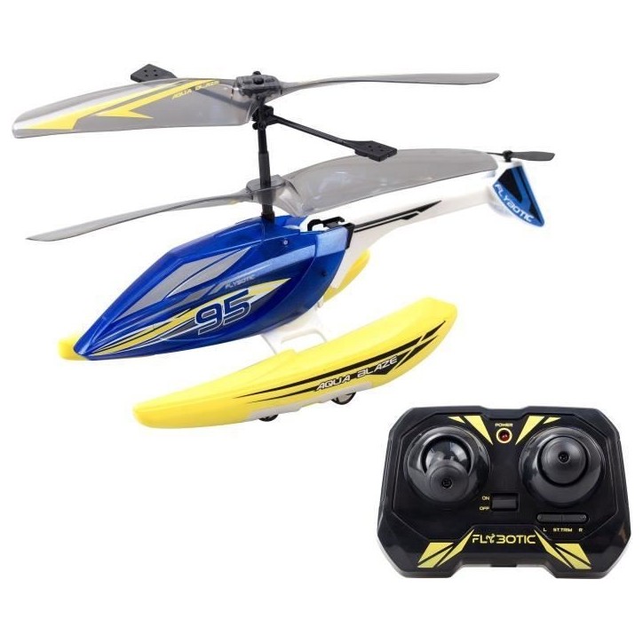 Hélicoptere Télécommandé - FLYBOTIC - Helico Aqua Blaze - 19 -5 cm - jaune et noir - des 8 ans Hélicoptere Télécommandé - FLYBOTIC - Helico Aqua Blaze - 19 -5 cm - jaune et noir - des 8 ans